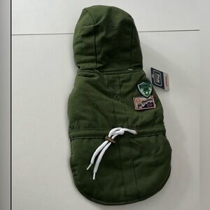 Simply wag dog coat puffer jacket with hood green size XS